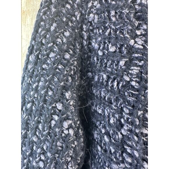 MOTH Anthropologie Sweater Womens Medium Navy Blue‎ Cable Knit Wool Alpaca Blend - Picture 4 of 10